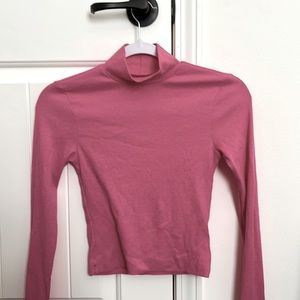 American Eagle Turtle Neck long Sleeve Top In Pink Size XS